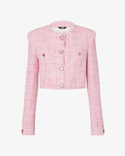 Load image into Gallery viewer, Tweed Cropped Jacket | Women Coats & Jackets Pink | GCDS®