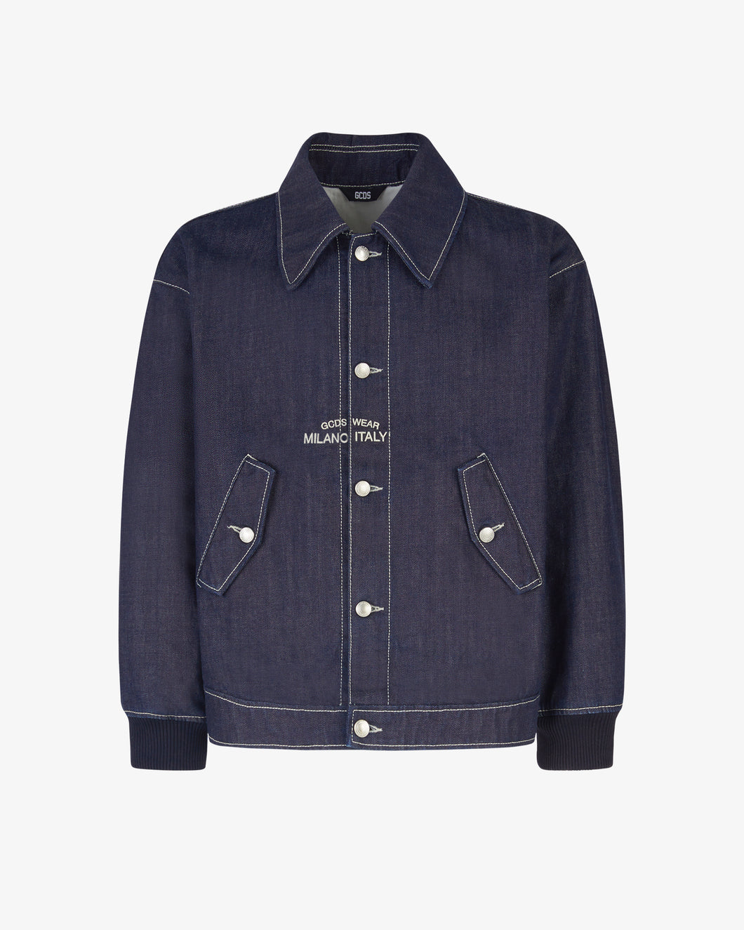 Collared Raw Denim Bomber