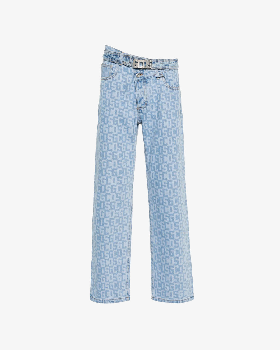 Belted Monogram Denim Trousers