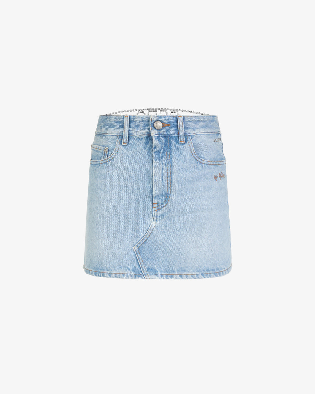 Denim Choker Mini Skirt