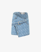 Load image into Gallery viewer, Belted Monogram Denim Skirt
