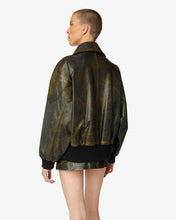 Load image into Gallery viewer, Workwear Rub-Off Leather Bomber | Unisex Coats &amp; Jackets Black | GCDS®

