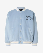 Load image into Gallery viewer, Graffiti-Logo Varsity Bomber | Unisex Coats &amp; Jackets Light Blue | GCDS®
