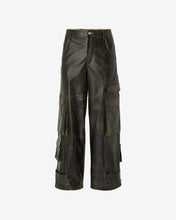 Load image into Gallery viewer, Rub-Off Leather Ultracargo | Men Trousers Black | GCDS®
