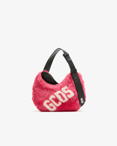 Comma Small Faux Fur Logo Twist Bag | Women Bags Fuchsia | GCDS®