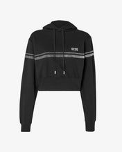 Load image into Gallery viewer, Bling Gcds Cropped Hoodie | Women Sweatshirts Black | GCDS®
