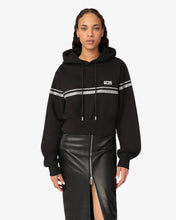 Load image into Gallery viewer, Bling Gcds Cropped Hoodie | Women Sweatshirts Black | GCDS®
