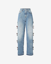 Load image into Gallery viewer, Hello Kitty Menfit Denim Trousers | Women Trousers New Light Blue | GCDS Spring/Summer 2023
