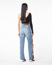 Load image into Gallery viewer, Hello Kitty Menfit Denim Trousers | Women Trousers New Light Blue | GCDS Spring/Summer 2023
