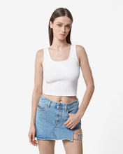 Load image into Gallery viewer, Jersey Top | Women Tops White | GCDS Spring/Summer 2023
