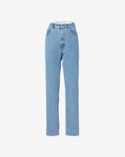 Load image into Gallery viewer, Choker Denim Trousers | Women Trousers New Light Blue | GCDS Spring/Summer 2023
