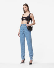 Load image into Gallery viewer, Choker Denim Trousers | Women Trousers New Light Blue | GCDS Spring/Summer 2023
