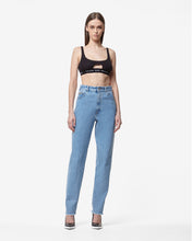 Load image into Gallery viewer, Choker Denim Trousers | Women Trousers New Light Blue | GCDS Spring/Summer 2023
