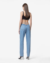 Load image into Gallery viewer, Choker Denim Trousers | Women Trousers New Light Blue | GCDS Spring/Summer 2023
