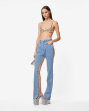 Load image into Gallery viewer, Bling Denim Trousers | Women Trousers New Light Blue | GCDS Spring/Summer 2023
