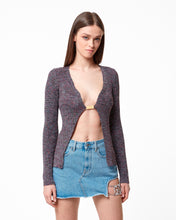 Load image into Gallery viewer, Lurex Melange Logo Clip Cardigan | Women Knitwear Multicolor | GCDS Spring/Summer 2023
