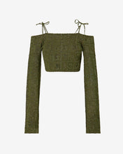 Load image into Gallery viewer, Gcds Monogram Macramé Sweater | Women Knitwear Military Green | GCDS Spring/Summer 2023
