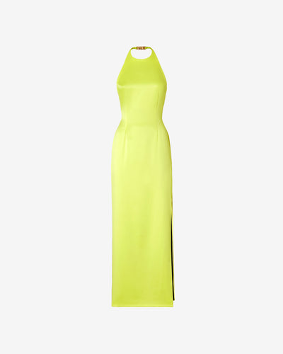 Bling Glossy Long Dress | Women Dress Yellow fluo | GCDS Spring/Summer 2023