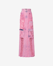 Load image into Gallery viewer, Denim Frayed Ultracargo Long Skirt | Women Skirts Pink | GCDS Spring/Summer 2023
