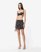 Load image into Gallery viewer, Logo Clip Pinstrip Skirt | Women Skirts Black | GCDS Spring/Summer 2023
