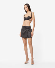 Load image into Gallery viewer, Logo Clip Pinstrip Skirt | Women Skirts Black | GCDS Spring/Summer 2023
