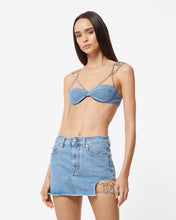 Load image into Gallery viewer, Gcds Bling Denim Bra | Women Tops New Light Blue | GCDS Spring/Summer 2023
